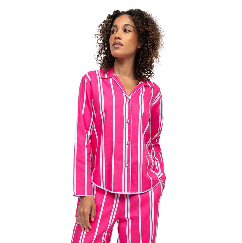 Cyberjammies Chloe Pink Printed Stripe L/Slv Pyjama Top image number 0